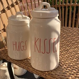 2017 Rae Dunn Hugs and Kisses Canister Set